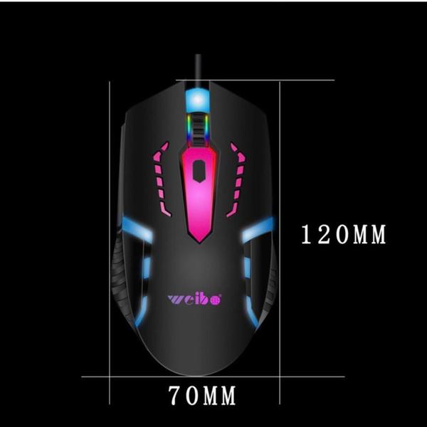 Imagem de Mouse Weibo M-39 Luzes Coloridas Rbg Dpi 1600-3200 - Weibo Profissional