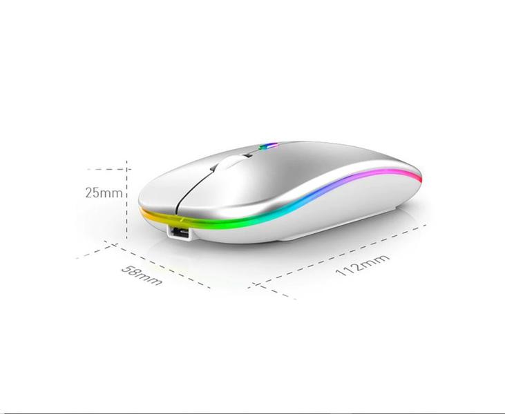 Imagem de Mouse Wireless Bluetooth RGB Gamer Trabalho Recarregavel