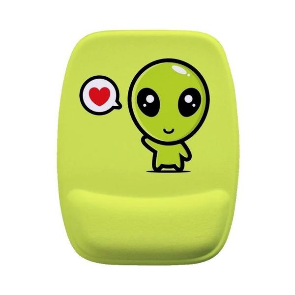 Imagem de Mousepad com apoio - Allien verde coração