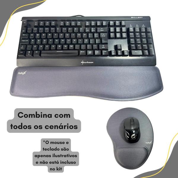 Imagem de Mousepad E Apoio De Punho Para Teclado Ergonomico Pulso 47cm