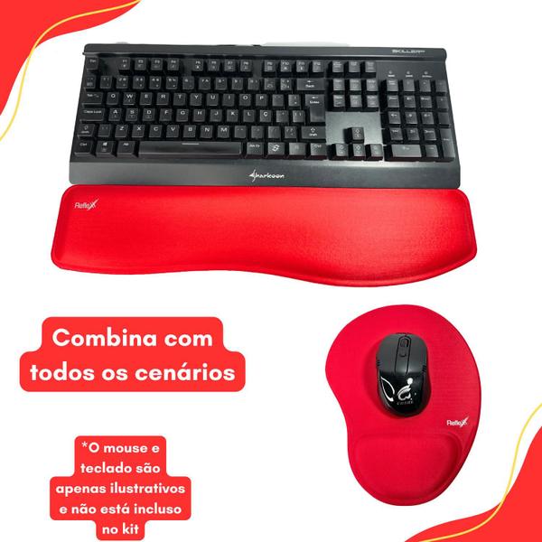 Imagem de Mousepad E Apoio De Punho Para Teclado Ergonomico Pulso 47cm