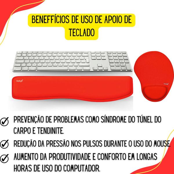 Imagem de Mousepad E Apoio De Punho Para Teclado Ergonomico Pulso 47cm