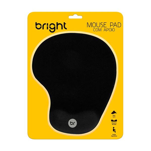 Imagem de MousePad Ergonômico Com Apoio Preto 0307 Bright