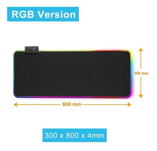 Imagem de Mousepad Gamer Borda Led Rgb Iluminado 7 Cores 80X30 Grande