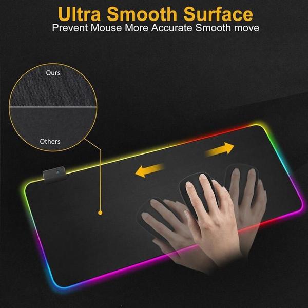 Imagem de Mousepad Gamer Borda Led Rgb Iluminado 7 Cores 80X30 Grande