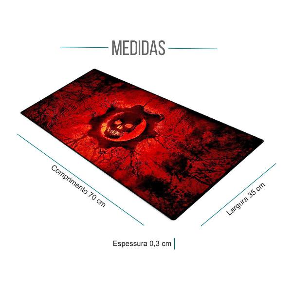 Imagem de Mousepad Gamer Extra Grande 700x350x3mm com Bordas Costuradas e Base Antiderrapante Exbom MP7035 Mortal