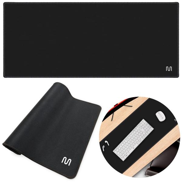 Imagem de Mousepad Gamer Extra Grande Desktop 70 X 30 Cm Preto Liso