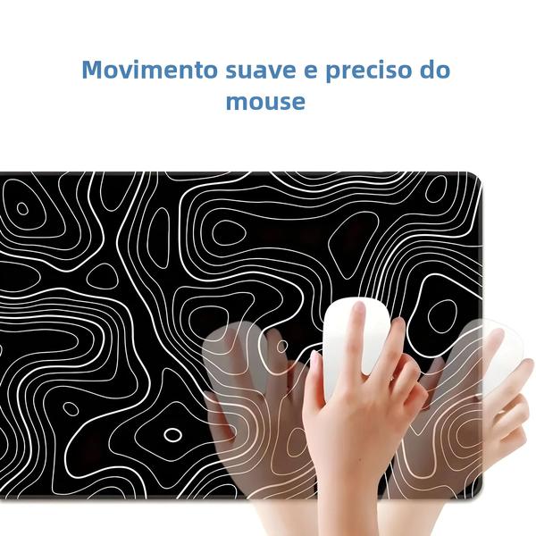 Imagem de Mousepad Gamer Grande Antiderrapante - Base Estendida e Espessa