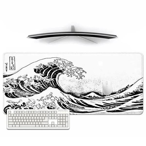 Imagem de Mousepad Gamer Grande com Impressão HD - Antiderrapante - Preto e Branco