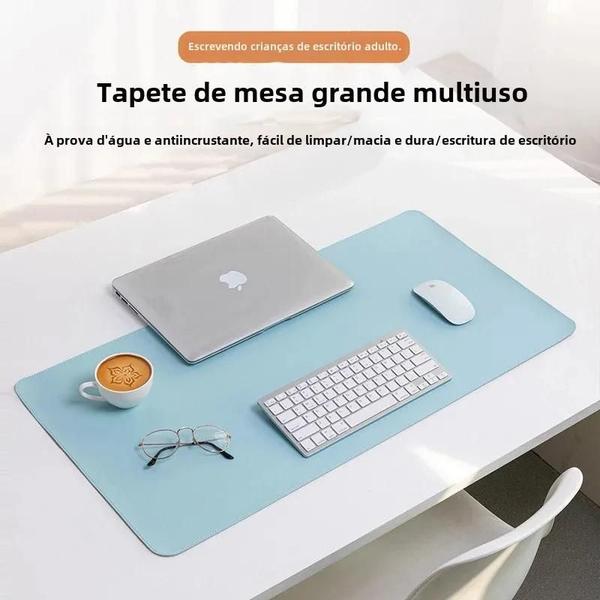 Imagem de Mousepad Gamer Grande de Couro PU - À Prova d'Água para Mesa de Escritório