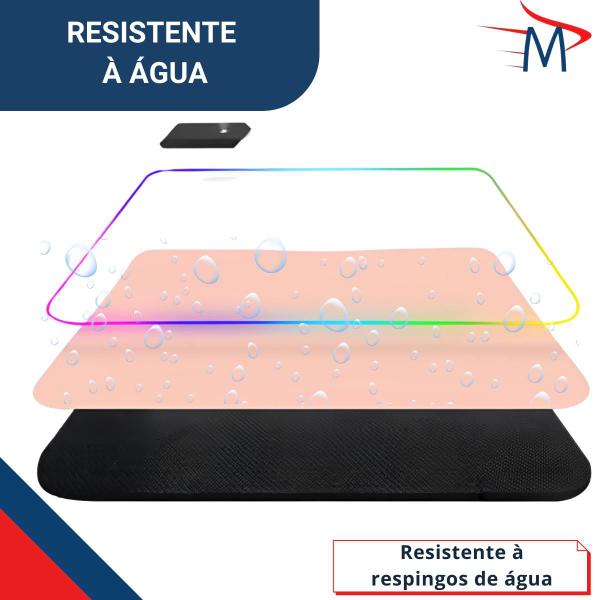 Imagem de Mousepad Gamer Rosa Grande Antiderrapante Impermeável RGB  