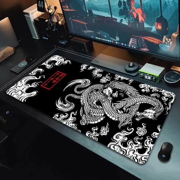 Imagem de Mousepad Gamer XXL Dragão Japonês - 900x400mm ou 700x300mm - Superfície de Alta Velocidade