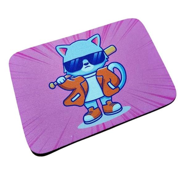 Imagem de Mousepad Gato Baseball Antiderrapante em Tecido