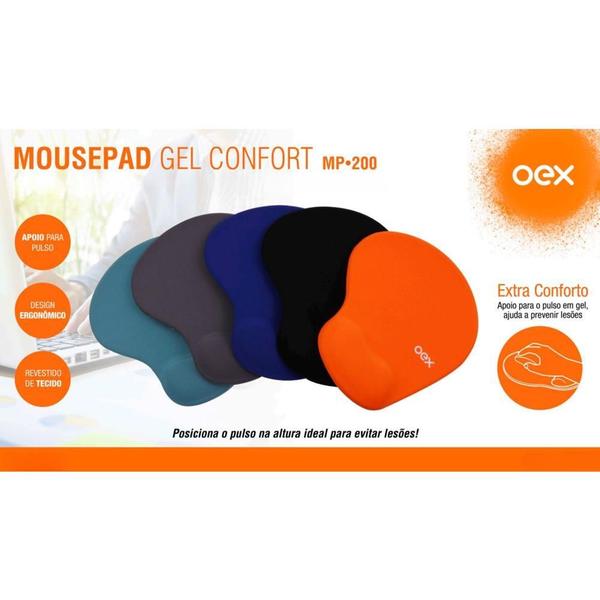 Imagem de Mousepad Gel Oex Mp200 Confort Cinza