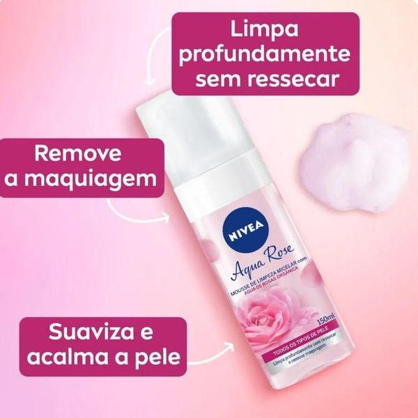 Imagem de Mousse De Limpeza Micelar Facial 150Ml Nivea Aqua Rose