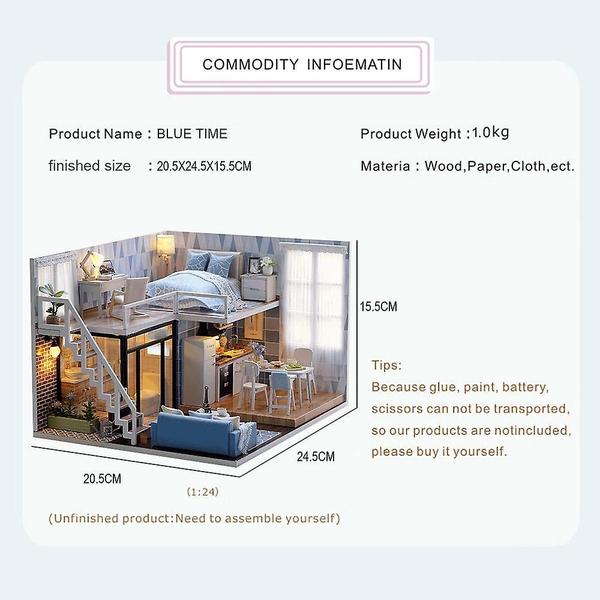 Imagem de Móveis em miniatura Doll House Wokex Cutebee com presente LED para crianças