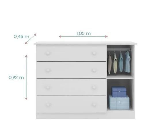 Imagem de Moveis para Quarto Infantil Guarda Roupa com 4 portas e Cômoda Sapateira 