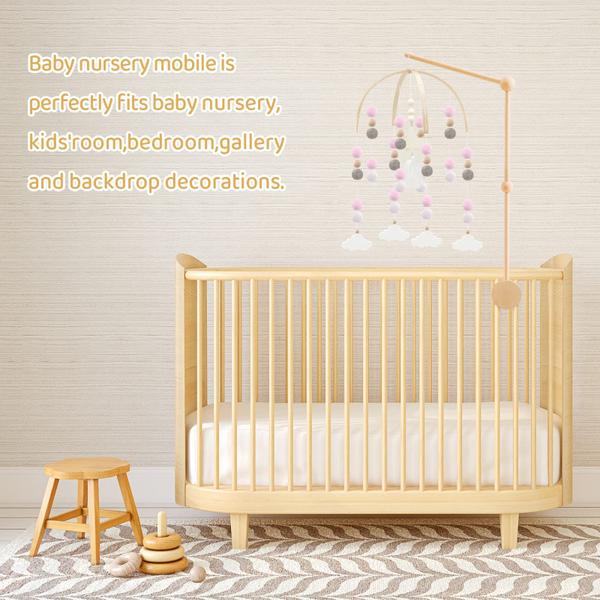 Imagem de Móvel de berçário Baby Mobile Abnilxt Neutral Branco e Rosa