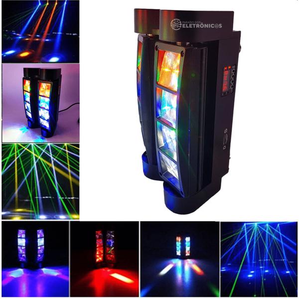 Imagem de Moving Spider Beam 8 Leds 5w Rgbw Diversas Cores Com Função Strobo Dmx DS8614