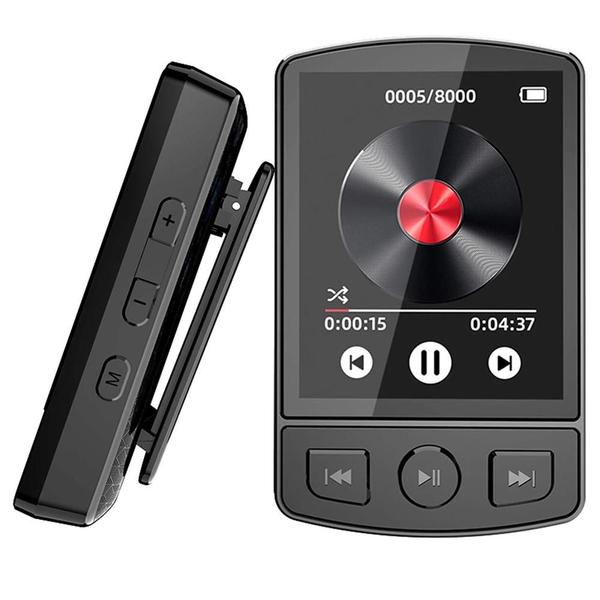 Imagem de MP3 Player Bluetooth 5.2 Portátil com Clip - Tela de 1,8" e Som de Alta Fidelidade