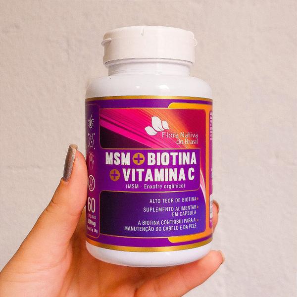 Imagem de Msm + Biotina E Vitamina C 600mg 60caps - Flora Nativa