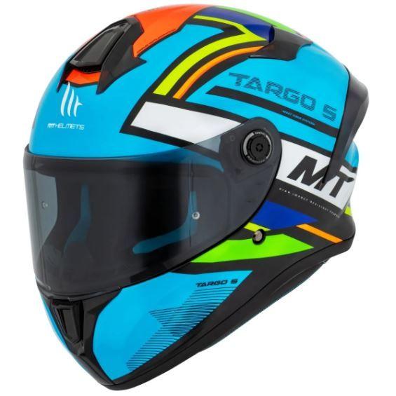 Imagem de Mt helmets capacete targo s torvi a17 - azul claro/ laranja gloss 60/l