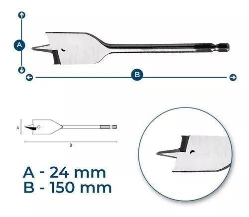 Imagem de Mtx Broca Chata Para Madeira 24 Mm Comprimento 6 Pol. - 150 Mm