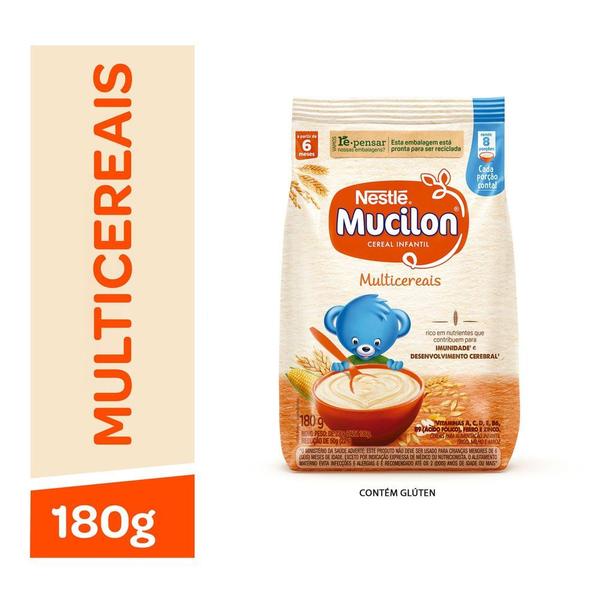 Mucilon Multicereais Cereal Infantil Sachê 180g Imagem de Mucilon Multicereais Cereal Infantil Sachê 180g
