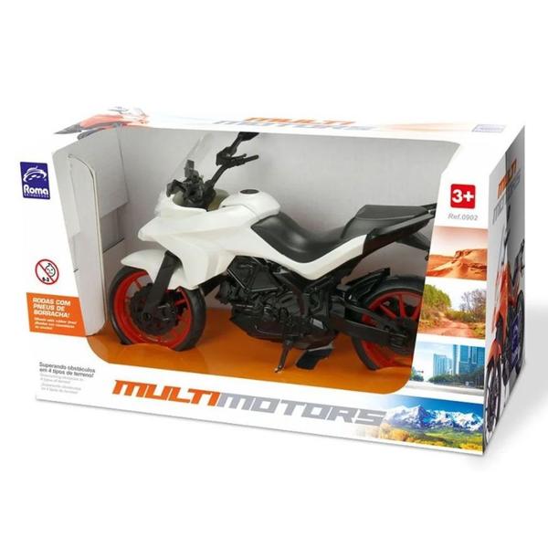 Imagem de Multi Motocycle Brinquedo Moto 27cm Pneu Borracha - Roma Brinquedos 0902 - Criança Menino Moto