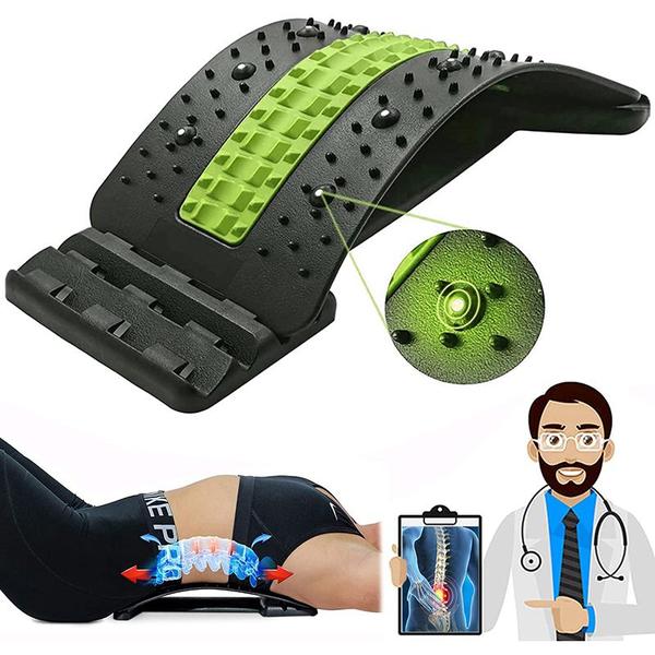 Imagem de multi-nível ajustável voltar massageador maca cintura pescoço fitness lombar coluna cervical apoio alívio da dor