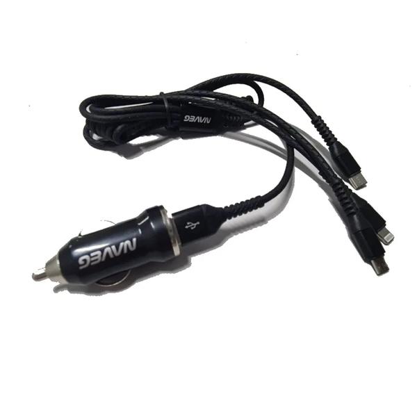 Imagem de Multicabo e Carregador Veicular para Carro Automotivo Converte 12V para 5V Prático e Multiuso Celular Naveg - NVA730