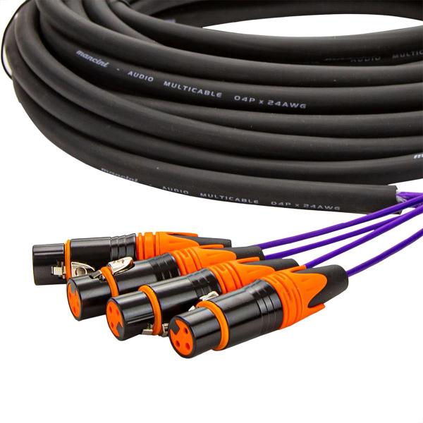 Imagem de Multicabos Com Conectores XLR 4 Vias - Profissional 1 Metro