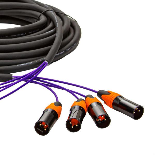 Imagem de Multicabos Com Conectores XLR 4 Vias - Profissional 10 Metros