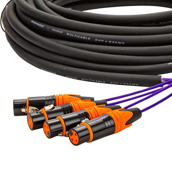 Multicabos Com Conectores XLR 4 Vias - Profissional 6 Metros - CIRILOCABOS Imagem de Multicabos Com Conectores XLR 4 Vias - Profissional 6 Metros