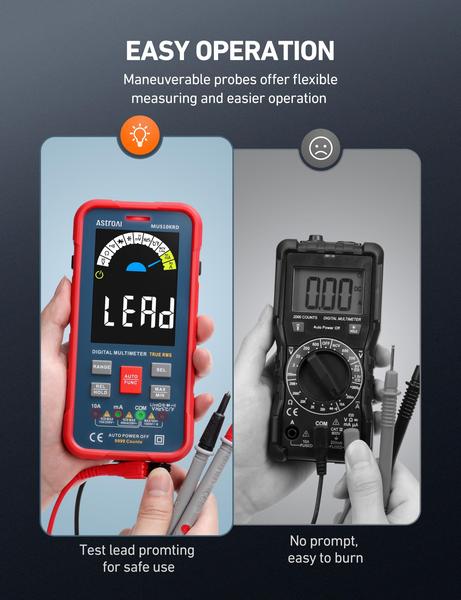 Imagem de Multímetro AstroAI 10000 conta com LCD de alcance automático TRMS