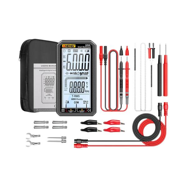Imagem de Multímetro Digital Aneng 620A - 6000 Contagens, True RMS, Teste de Transistor e Capacitância