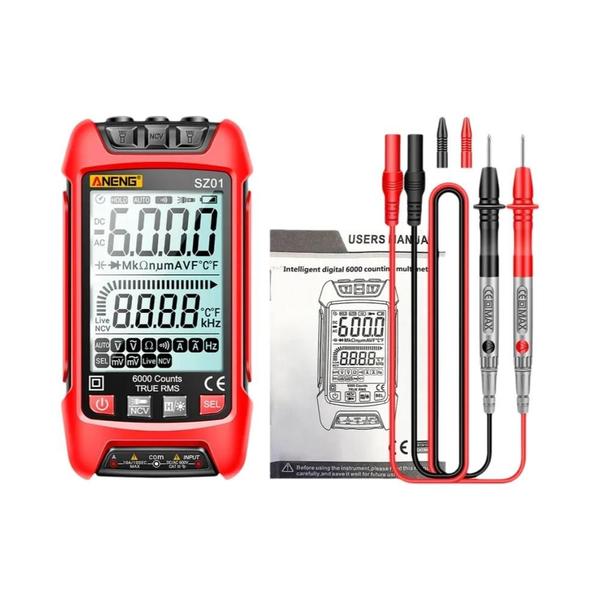 Imagem de Multímetro Digital Inteligente 6000 Contagens True RMS - Testador de Resistência e Temperatura