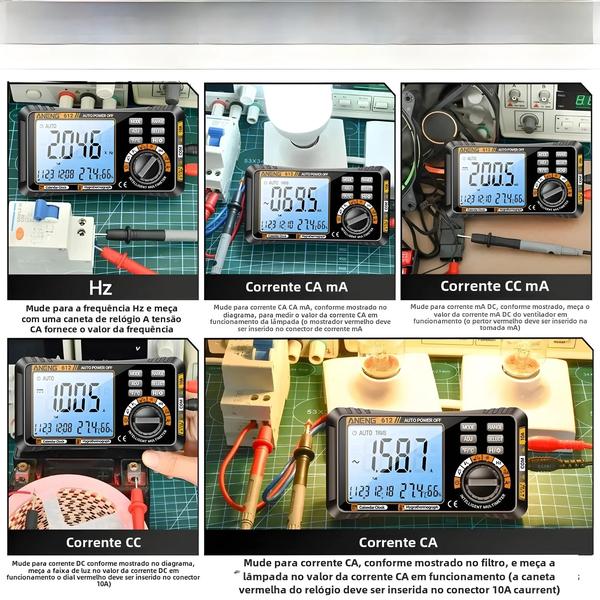 Imagem de Multímetro Digital Inteligente Aneng 612 - AC/DC, Corrente, Tensão e Capacitância