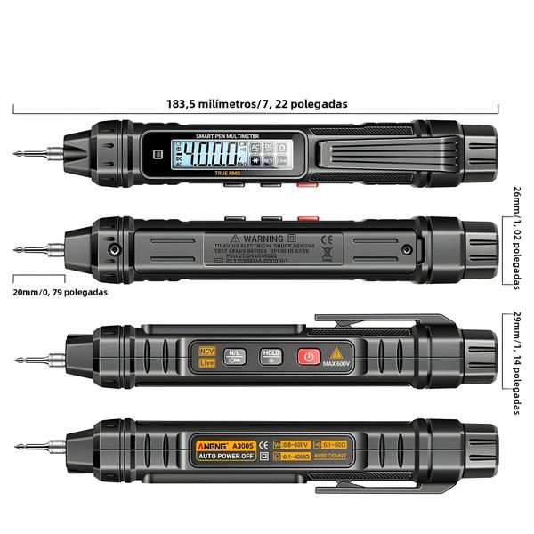 Imagem de Multímetro Digital Profissional ANENG A3005 - Testador de Tensão AC/DC, Ohm e Linha Viva