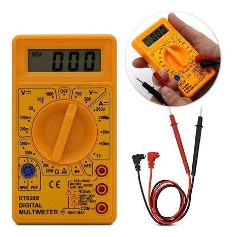 Imagem de Multímetro Digital Profissional Medidor Tensão Alarme Cabos