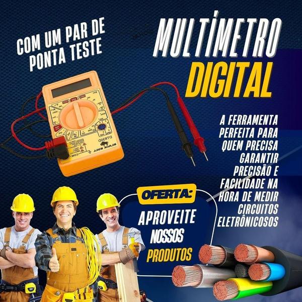 Imagem de Multímetro Digital Profissional Medidor Tensão Alarme E