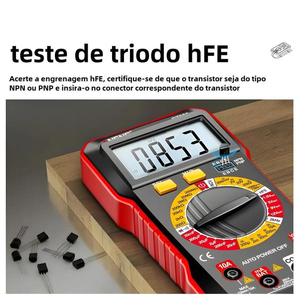 Imagem de Multímetro Inteligente ANENG SZ305 - Testador de Capacitor, Voltímetro AC/DC e Resistência