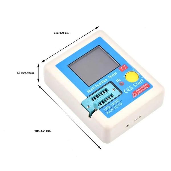 Imagem de Multímetro LCR-T7 com Display Colorido - Testador de Transistor, Diodo, Triodo, Mosfet (PNP/NPN)