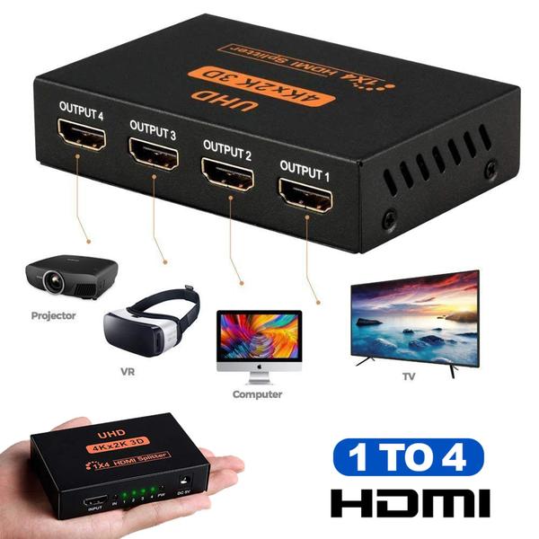 Imagem de Multiplicador Entradas Hdmi Splitter 1x4 3d Full Hd C/fonte