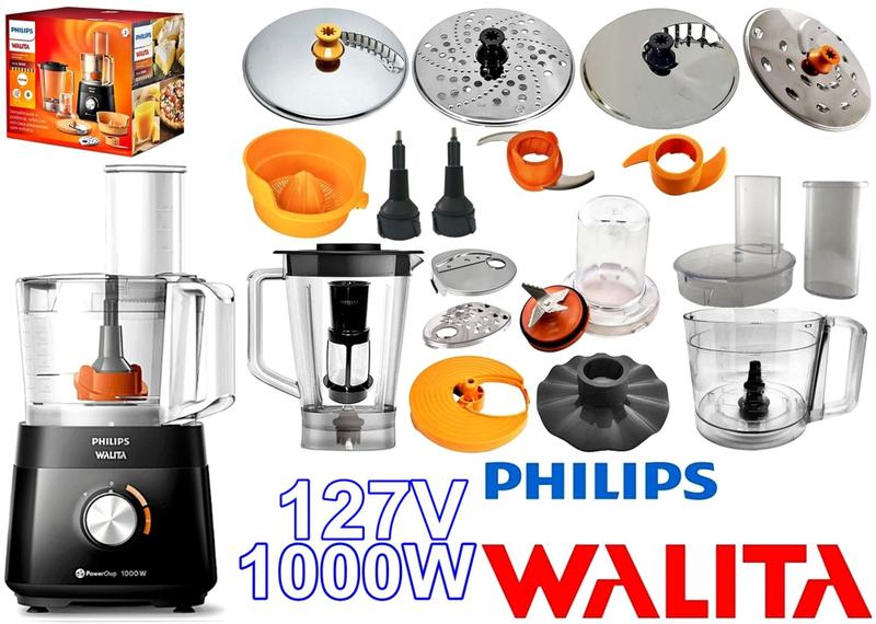 Imagem de Multiprocessador 127v 1000w com 20 Itens com 2 Anos Garantia com 4 discos inox hr7304