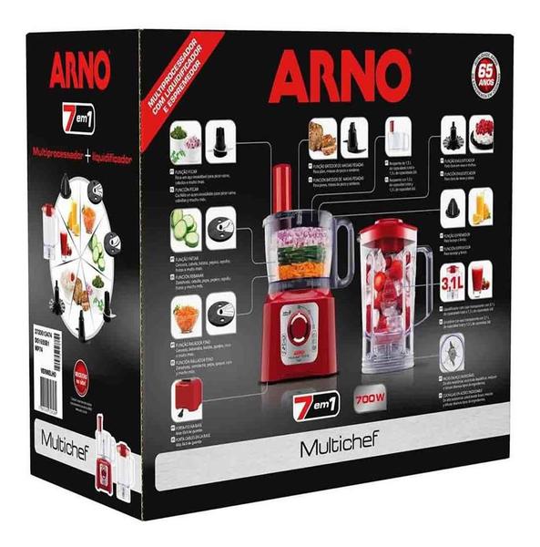 Imagem de Multiprocessador Arno Multichef 7 Em 1 Vermelho 220v