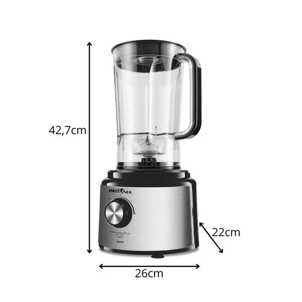 Imagem de Multiprocessador Britânia BMP2700P 5 em 1 Inox Turbo 900W