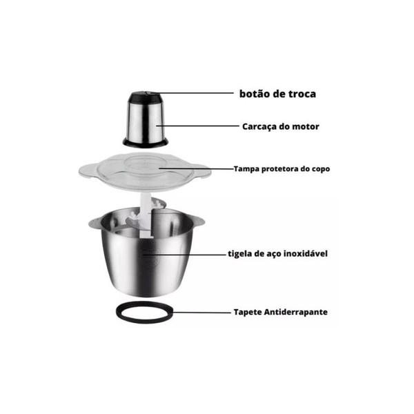 Imagem de Multiprocessador De Alimentos 1200W Hyllis Inox 3L