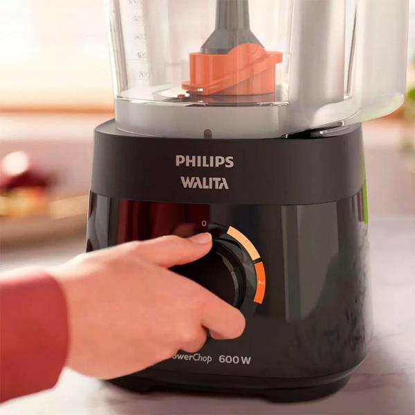 Imagem de Multiprocessador de Alimentos 220V Power Chop Potência de 600w Philips Walita Preto RI7300 - 220V