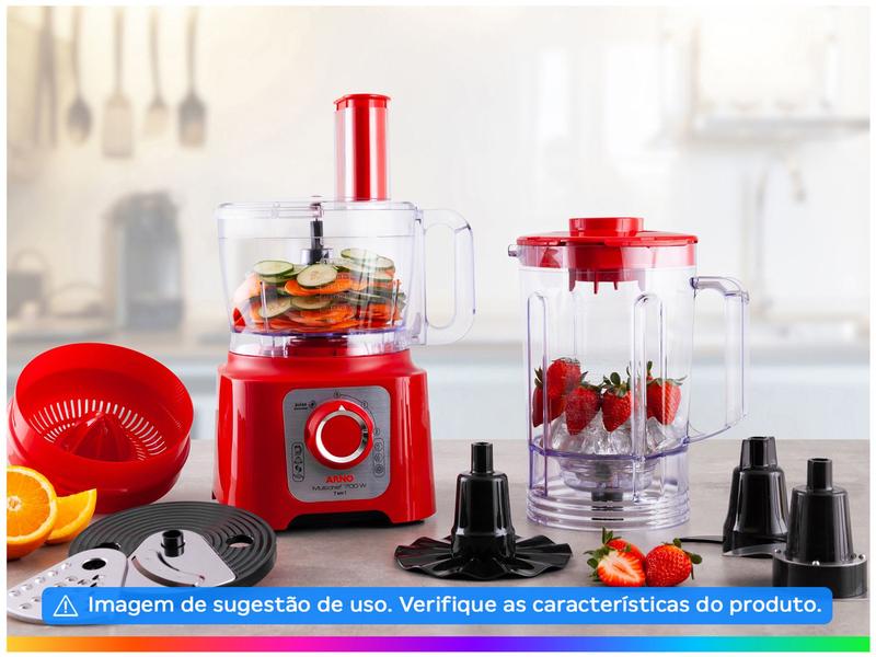 Multiprocessador de Alimentos Arno Vermelho Processador de Alimentos Magazine Escorrega